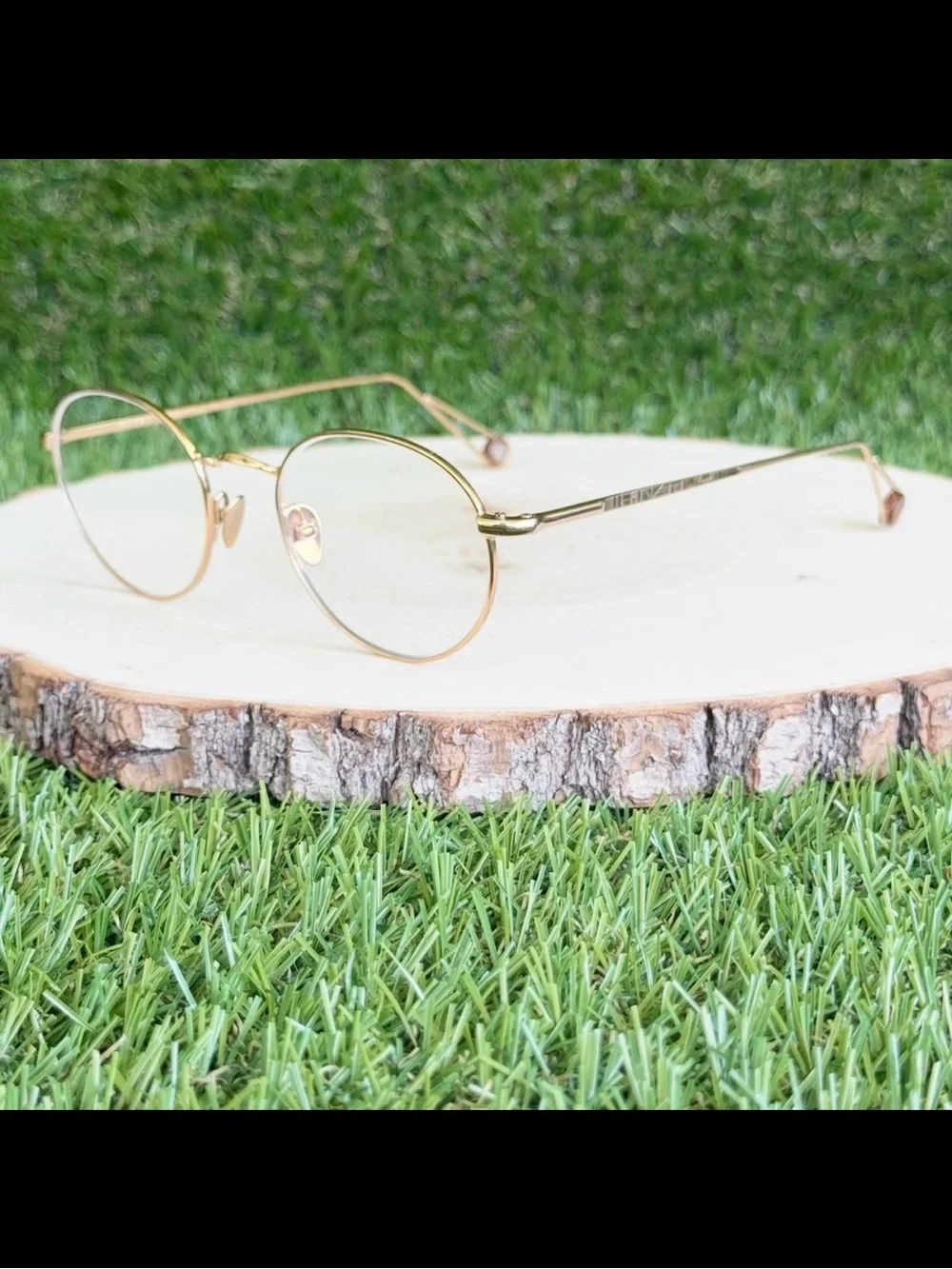AHLEM Monge Eyeglasses Frame Champagne Gold 22k Electroplated Handmade France